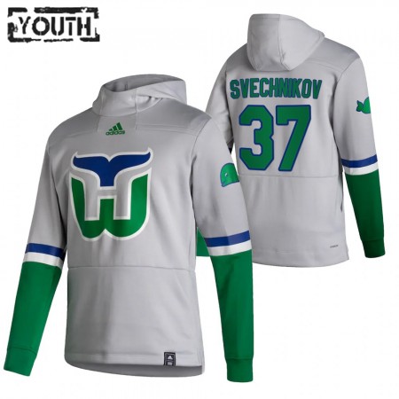 Kinder Eishockey Carolina Hurricanes Andrei Svechnikov 37 2020-21 Reverse Retro Pullover Hooded Sweatshirt